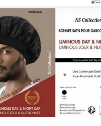 NS Collection Bonnet Satin Pour Garcon FOr Men  # NS303BLA