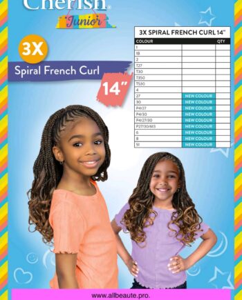 Crochet Braid Semi Naturel Spiral French Curl 14″ 3X Cherish Junior