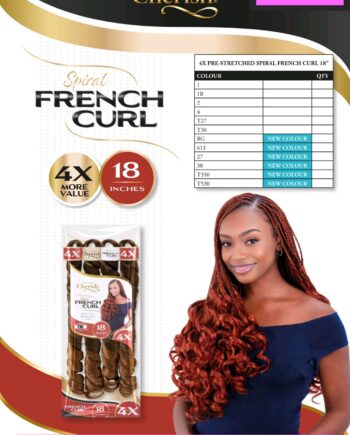 Crochet Braid Semi Naturel Spiral French Curl 18″ 4X Cherish